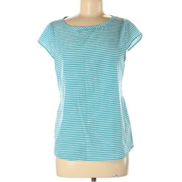 Blue Rain Cap Sleeve Blouse Size M - Picture 2 of 5